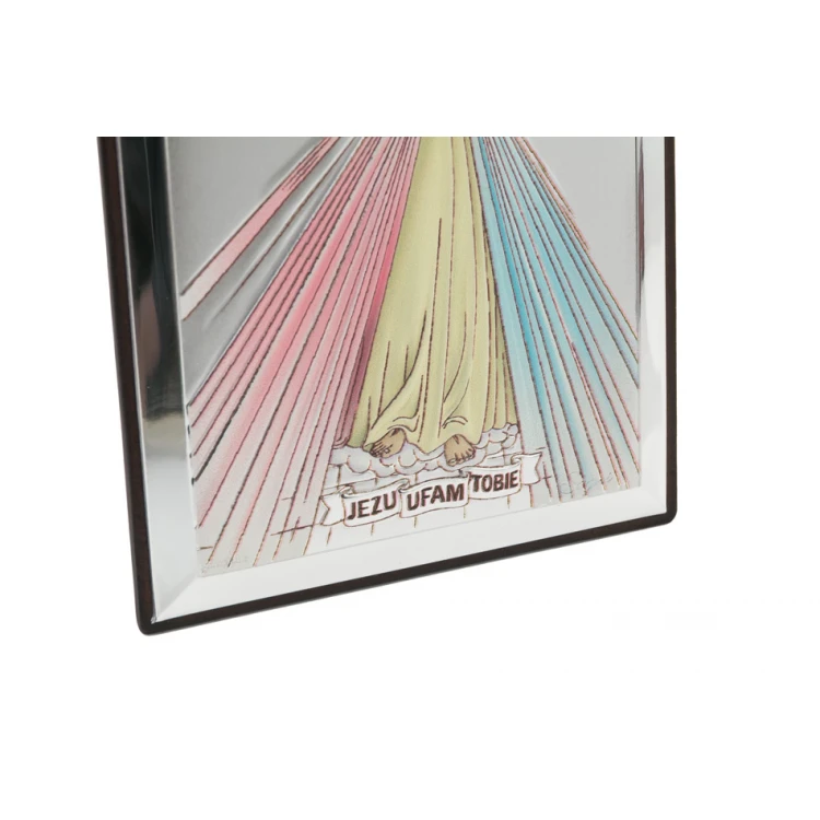 Silver Picture of Merciful Jesus - Jesus I Trust in You - size 8x11cm - 31136CER