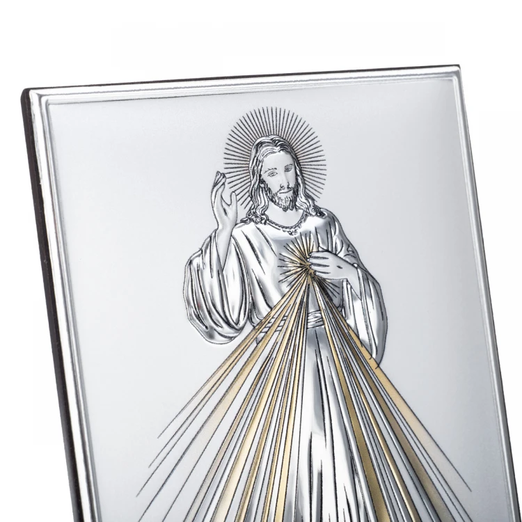 Silver Picture of Merciful Jesus - Jesus I Trust in You - size 10x14cm - DS34/2O