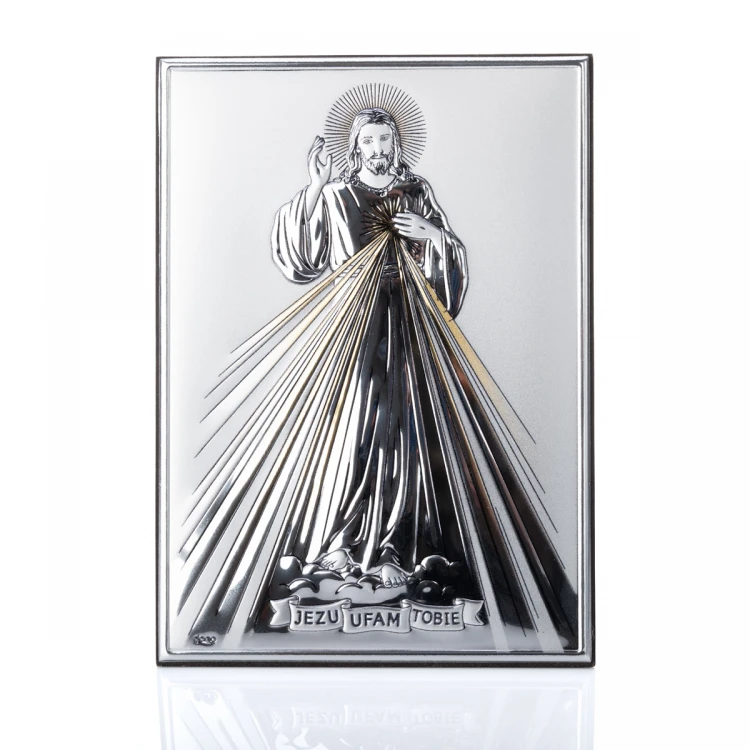 Silver Picture of Merciful Jesus - Jesus I Trust in You - size 10x14cm - DS34/2O