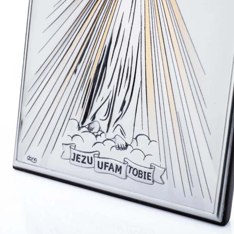 Silver Picture of Merciful Jesus - Jesus I Trust in You - size 10x14cm - DS34/2O