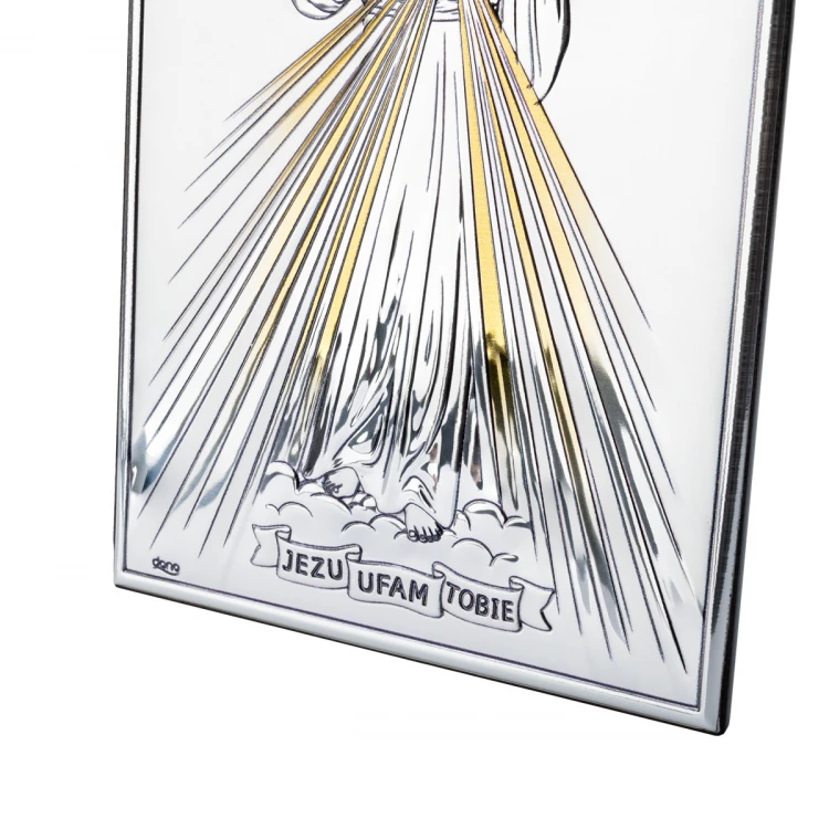 Silver Picture of Merciful Jesus - Jesus I Trust in You - size 13x18cm - DS34/3O