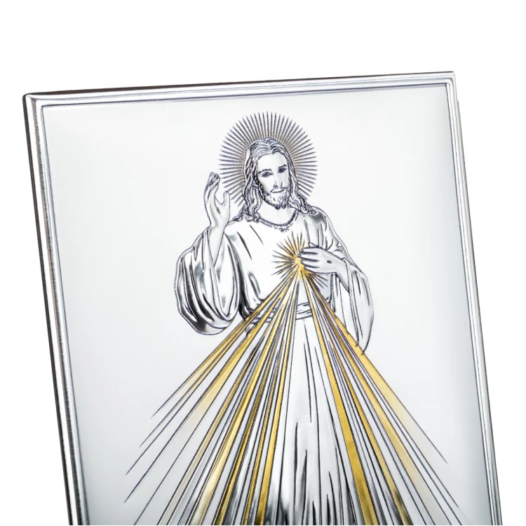 Silver Picture of Merciful Jesus - Jesus I Trust in You - size 13x18cm - DS34/3O