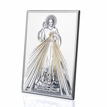 Silver Picture of Merciful Jesus - Jesus I Trust in You - size 13x18cm - DS34/3O