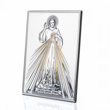 Silver Picture of Merciful Jesus - Jesus I Trust in You - size 13x18cm - DS34/3O
