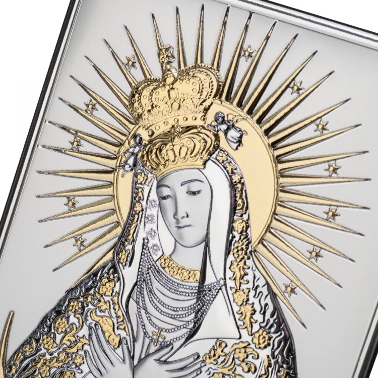 Silver Picture of Our Lady of Ostra Brama - size 13x18cm - DS61/3O