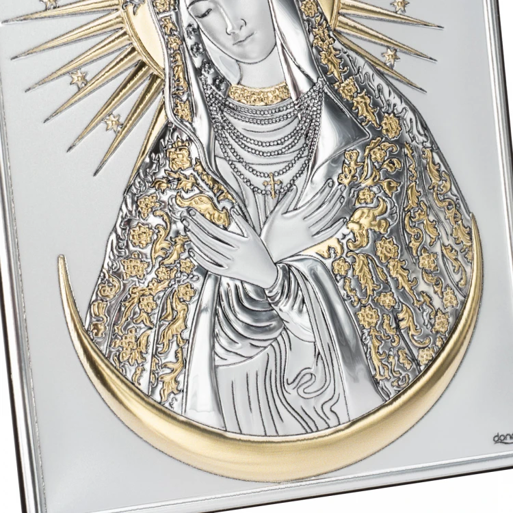 Silver Picture of Our Lady of Ostra Brama - size 13x18cm - DS61/3O