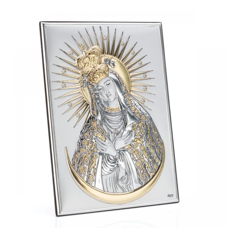 Silver Picture of Our Lady of Ostra Brama - size 13x18cm - DS61/3O