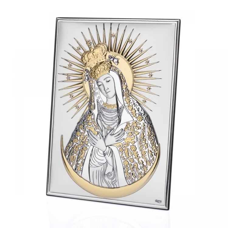 Silver Picture of Our Lady of Ostra Brama - size 13x18cm - DS61/3O