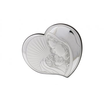 Silver Picture of the Virgin Mary with Child, size 14x12cm - 81295/3L