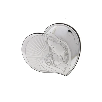 Silver Picture of the Virgin Mary with Child, size 14x12cm - 81295/3L
