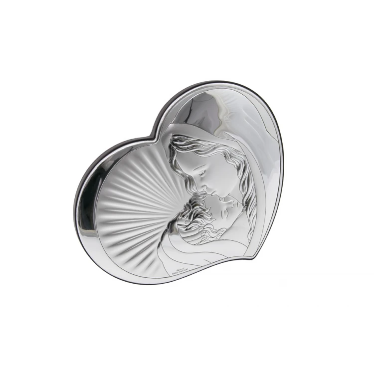 Silver Picture of the Virgin Mary with Child, size 14x12cm - 81295/3L