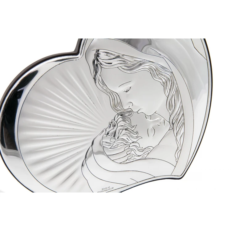 Silver Picture of the Virgin Mary with Child, size 14x12cm - 81295/3L