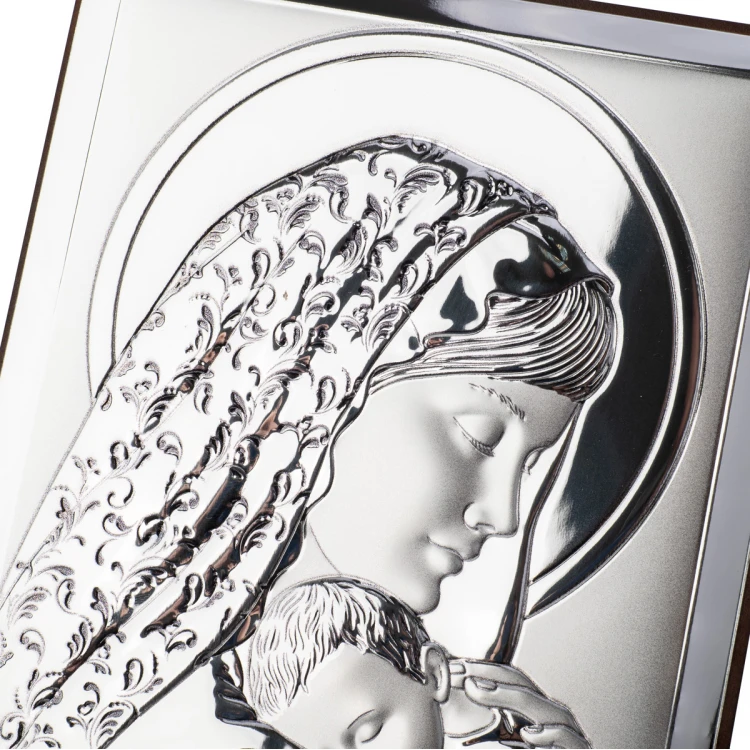 Silver Picture of the Virgin Mary with Child, size 13x18cm - 31133