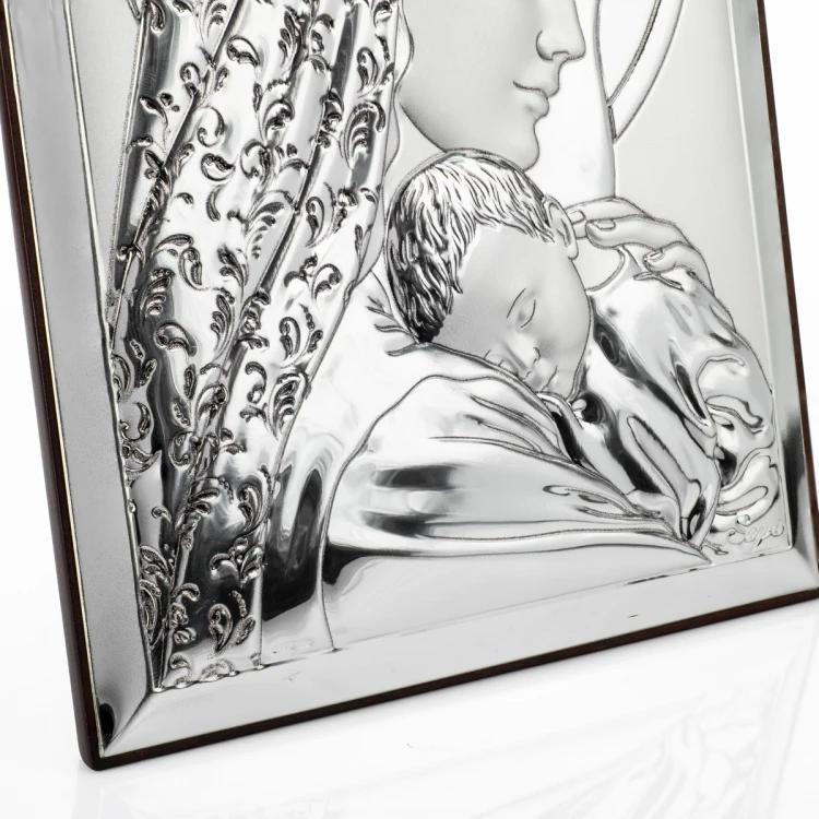 Silver Picture of the Virgin Mary with Child, size 13x18cm - 31133