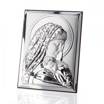 Silver Picture of the Virgin Mary with Child, size 13x18cm - 31133
