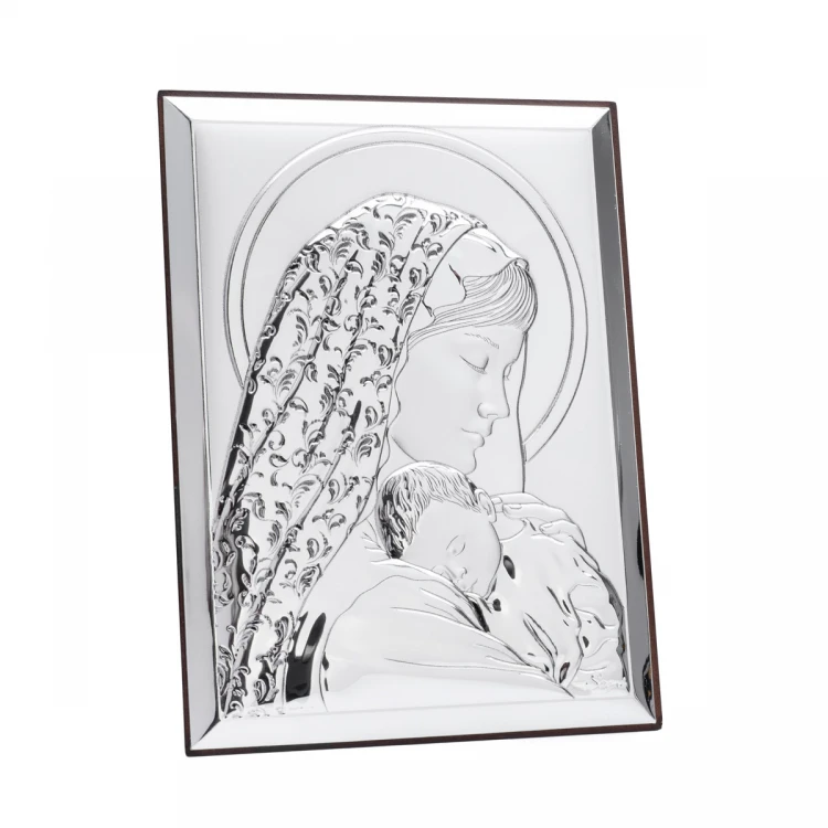 Silver Picture of the Virgin Mary with Child, size 13x18cm - 31133