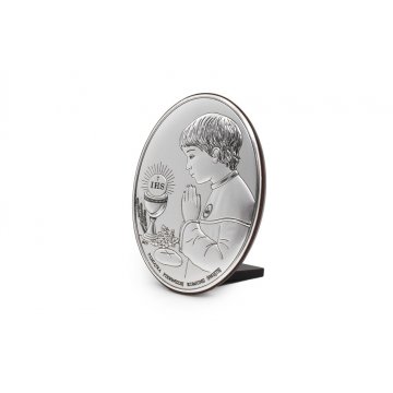 Silver Picture Souvenir of First Holy Communion for Boy, size 7x10cm - DS05/1O