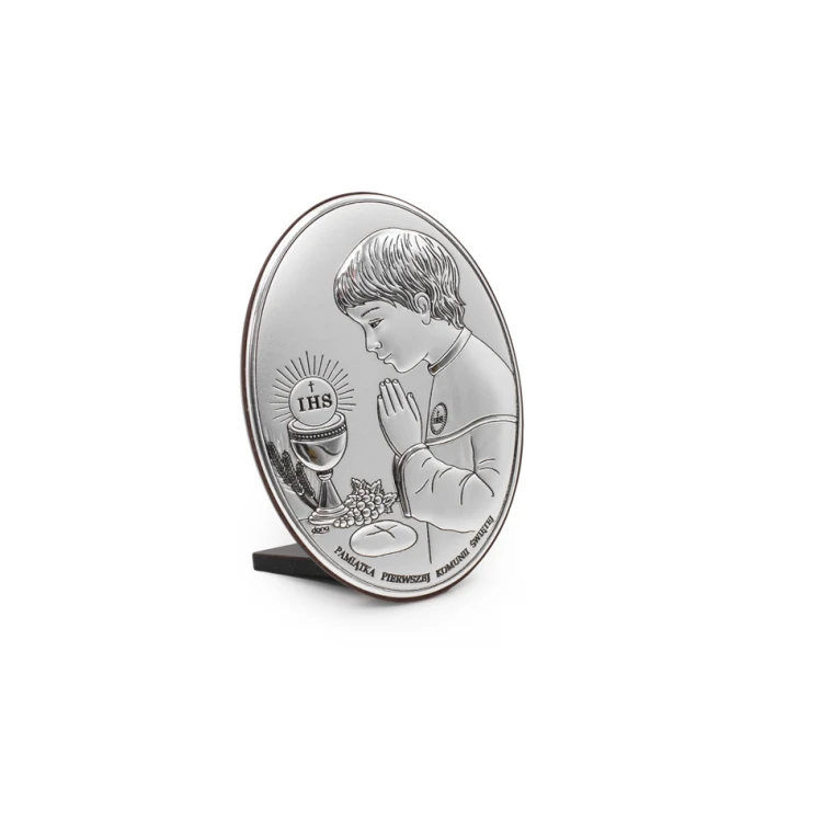 Silver Picture Souvenir of First Holy Communion for Boy, size 7x10cm - DS05/1O