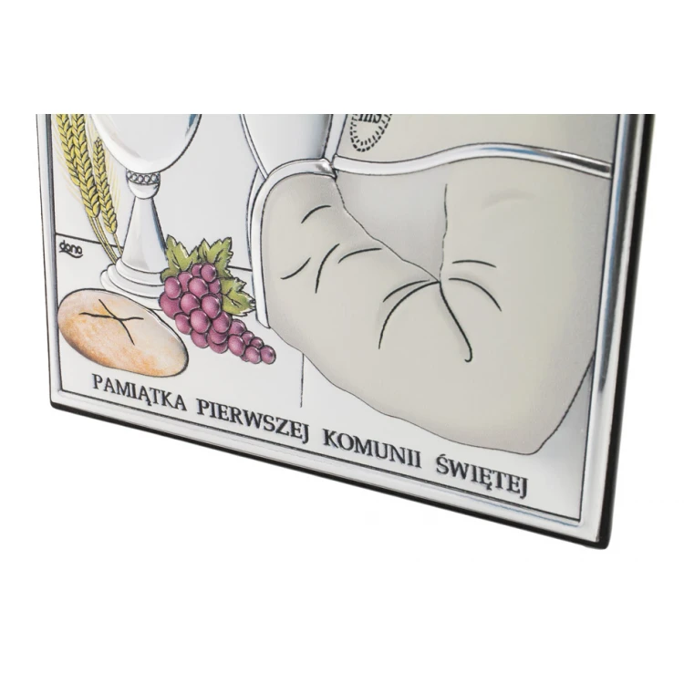 Silver Picture Souvenir of First Holy Communion for Boy, size 10x14cm - DS04/2CO