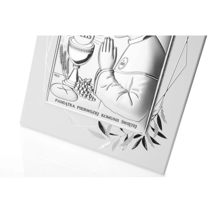 Silver Picture Souvenir of First Holy Communion for Boy, size 14.5x19.5cm - DS04FO/2O