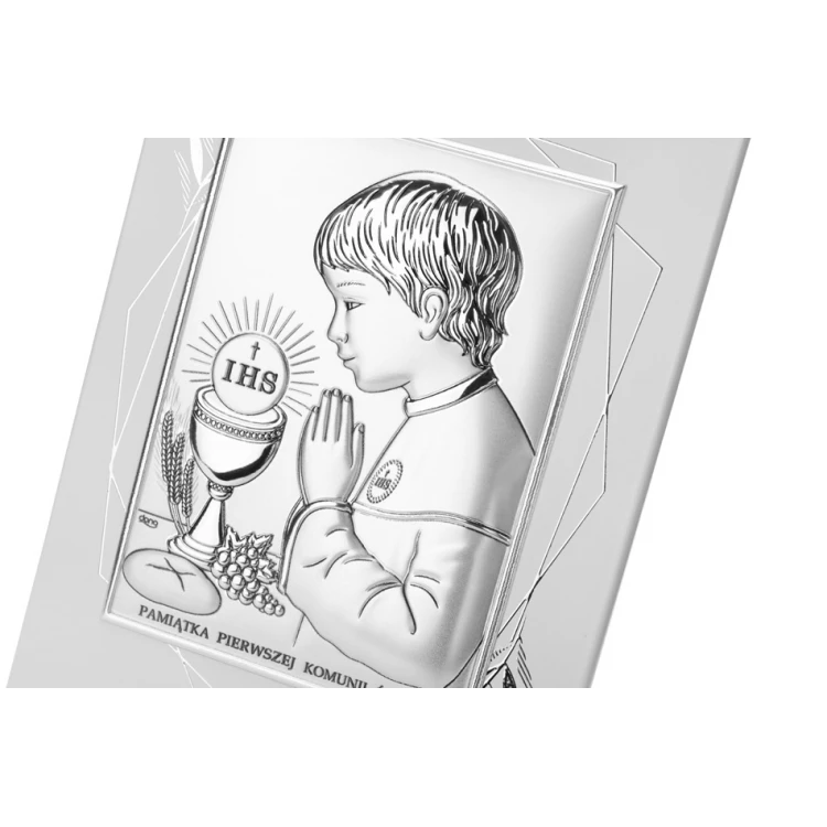 Silver Picture Souvenir of First Holy Communion for Boy, size 14.5x19.5cm - DS04FO/2O