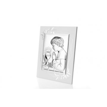 Silver Picture Souvenir of First Holy Communion for Boy, size 14.5x19.5cm - DS04FO/2O