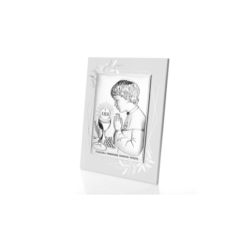 Silver Picture Souvenir of First Holy Communion for Boy, size 14.5x19.5cm - DS04FO/2O