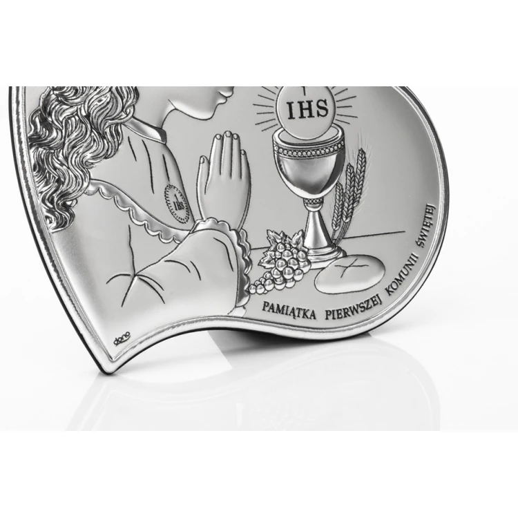 Silver Picture First Holy Communion Souvenir for a Girl size 14x14cm - DS03/2XA