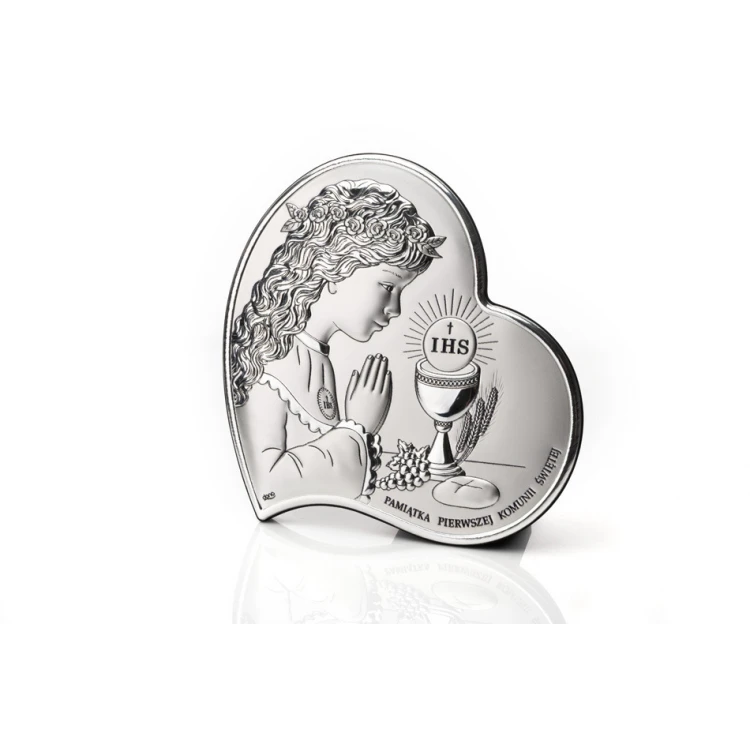 Silver Picture First Holy Communion Souvenir for a Girl size 14x14cm - DS03/2XA