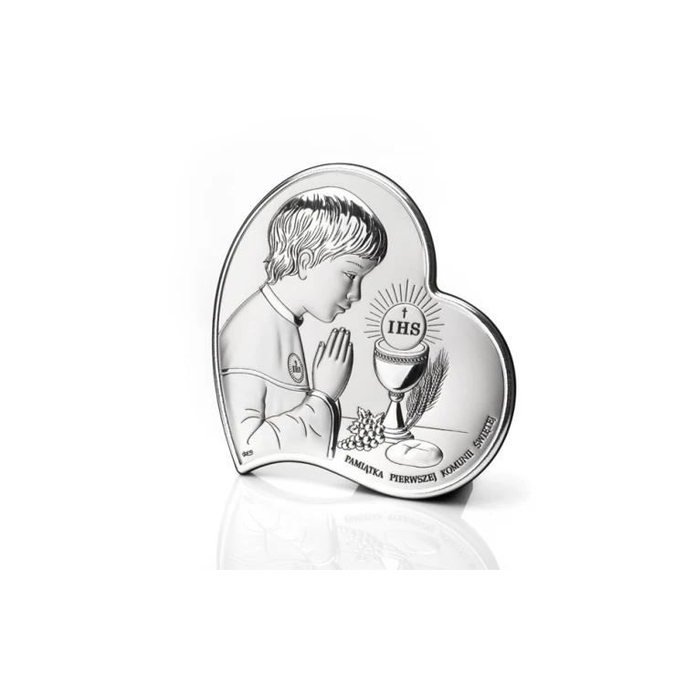 Silver Picture Souvenir of First Holy Communion for Boy, size 14x14cm - DS03/2XO