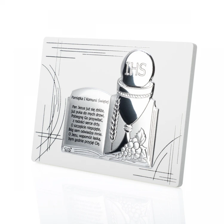 Silver Picture Souvenir of First Holy Communion - size 14.5x11cm - DS110FJS/1