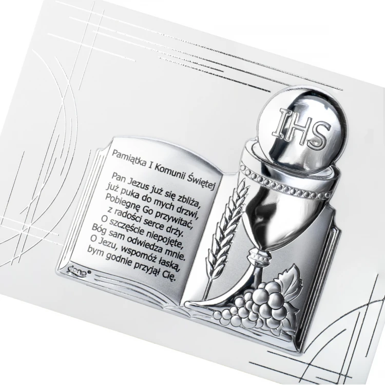 Silver Picture Souvenir of First Holy Communion - size 14.5x11cm - DS110FJS/1