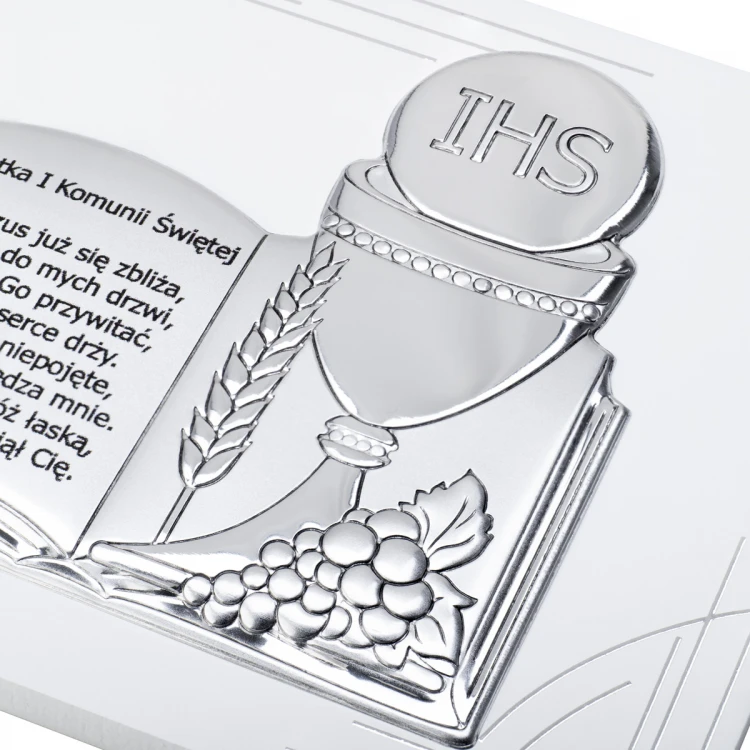 Silver Picture Souvenir of First Holy Communion - size 14.5x11cm - DS110FJS/1