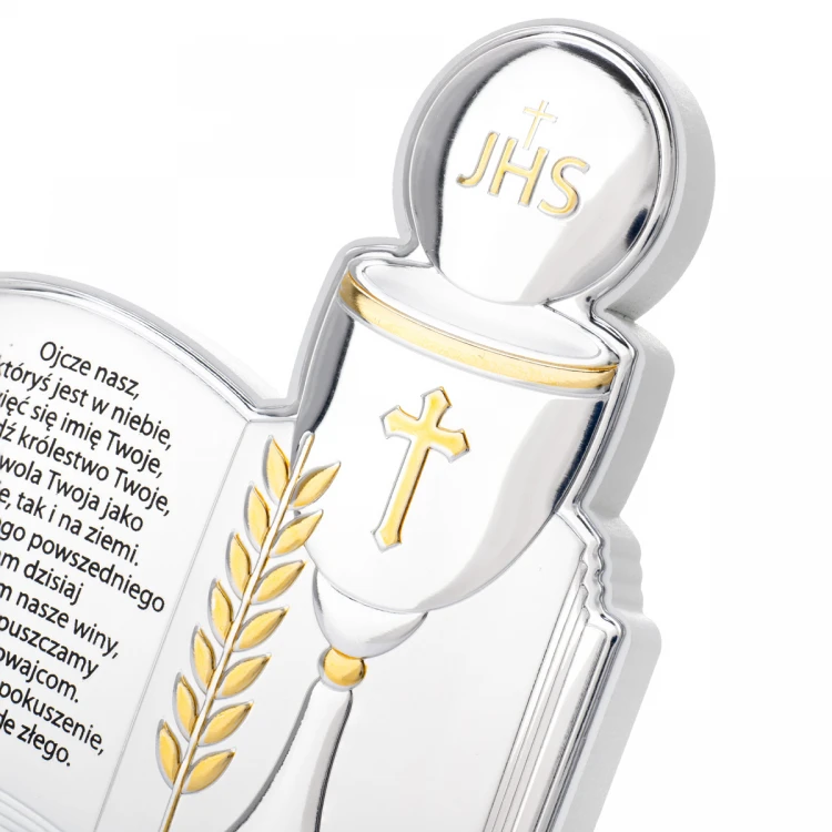 Silver Picture Souvenir of First Holy Communion - size 10x12cm - 81422/2PL