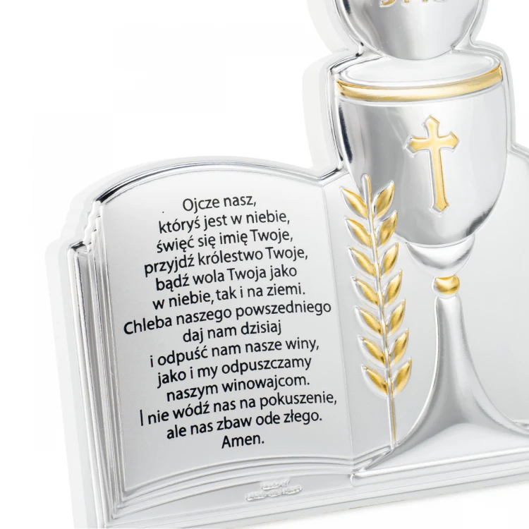 Silver Picture Souvenir of First Holy Communion - size 10x12cm - 81422/2PL