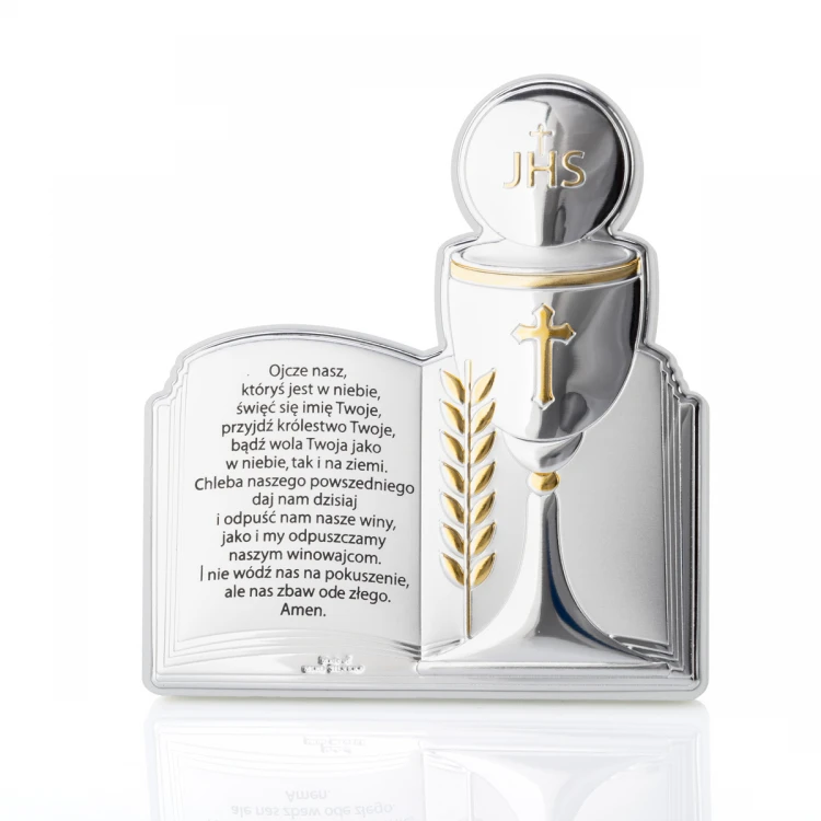 Silver Picture Souvenir of First Holy Communion - size 10x12cm - 81422/2PL