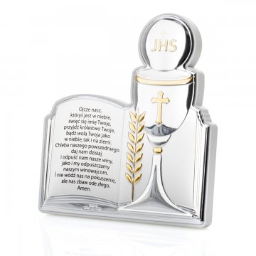 Silver Picture Souvenir of First Holy Communion - size 10x12cm - 81422/2PL