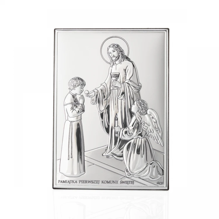 Silver Picture Souvenir of First Holy Communion for Boy size 10x14cm - DS31/2O