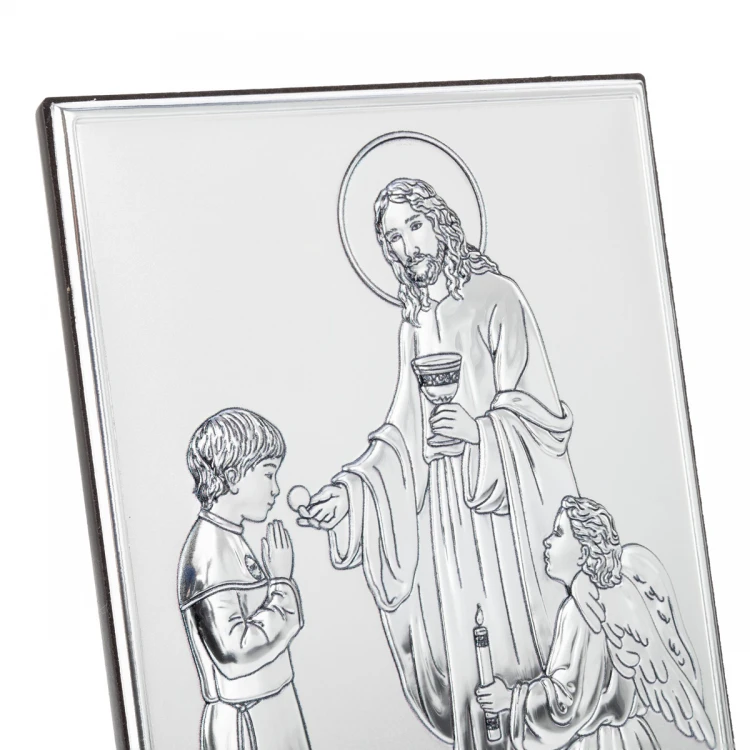Silver Picture Souvenir of First Holy Communion for Boy size 10x14cm - DS31/2O