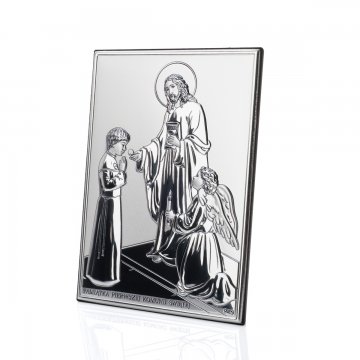 Silver Picture Souvenir of First Holy Communion for Boy size 10x14cm - DS31/2O