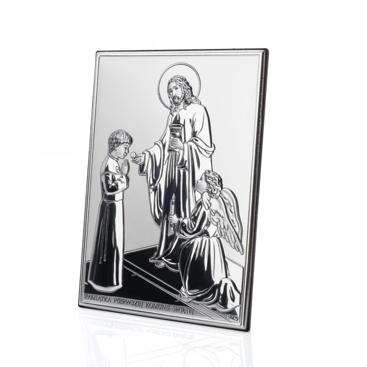 Silver Picture Souvenir of First Holy Communion for Boy size 10x14cm - DS31/2O