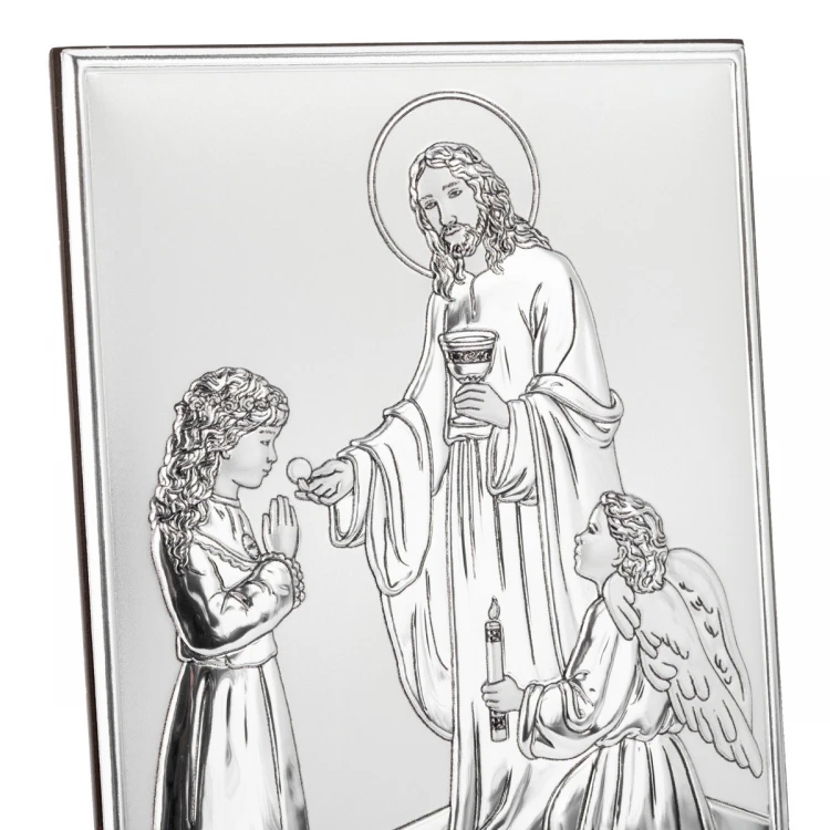 Silver Picture First Holy Communion Souvenir for a Girl size 10x14cm - DS31/2A