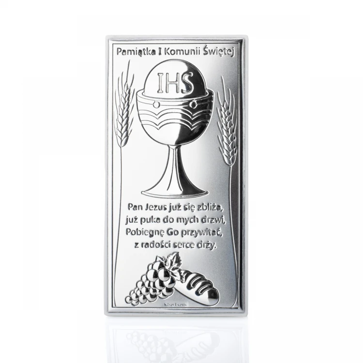 Silver Picture Souvenir of First Holy Communion - size 6x12cm - 8001/2B