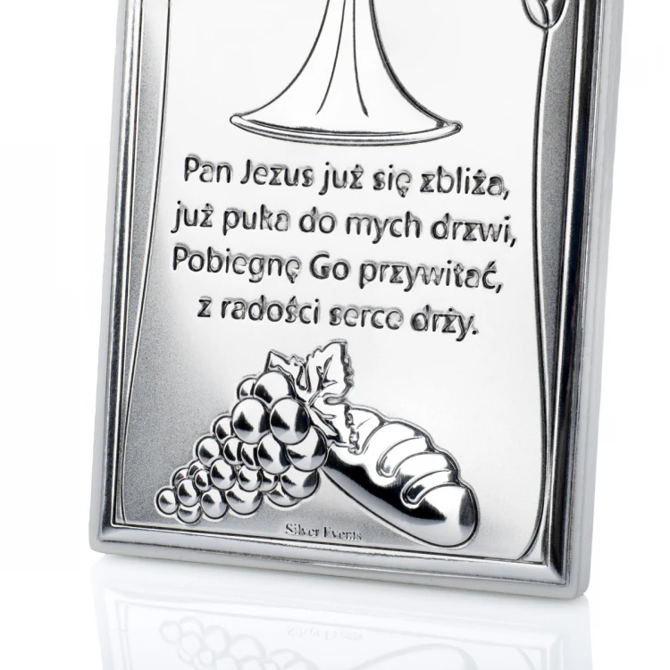 Silver Picture Souvenir of First Holy Communion - size 6x12cm - 8001/2B
