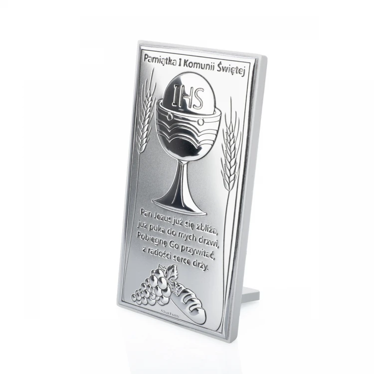 Silver Picture Souvenir of First Holy Communion - size 6x12cm - 8001/2B