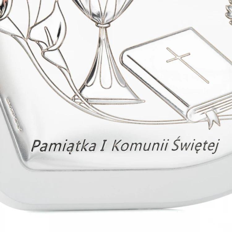 Silver Picture Heart - First Holy Communion Keepsake - size 19x17cm - 6685S/3W