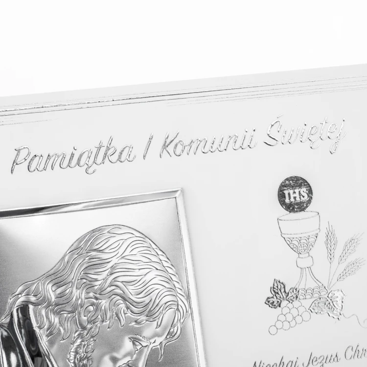 Silver Picture with the Image of Jesus - First Holy Communion Souvenir - size 15x13cm - 6611F