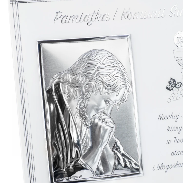 Silver Picture with the Image of Jesus - First Holy Communion Souvenir - size 15x13cm - 6611F
