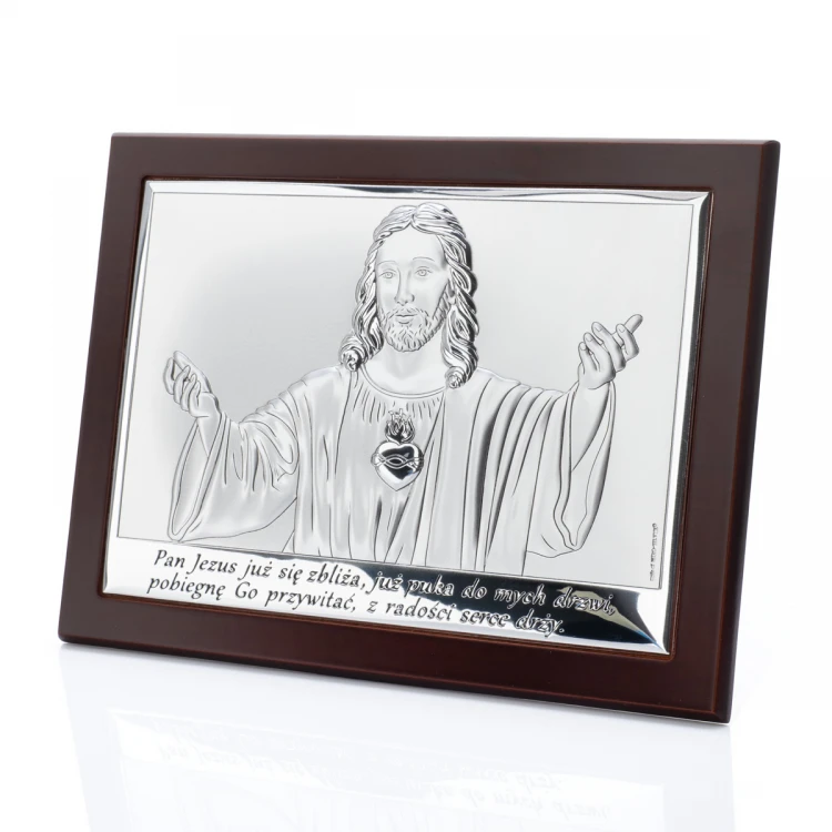 Silver Picture with the Image of Jesus - First Holy Communion Souvenir - size 20x15cm - 6621/3WM