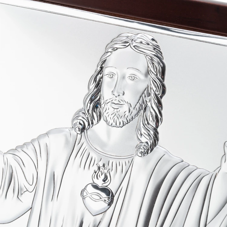 Silver Picture with the Image of Jesus - First Holy Communion Souvenir - size 20x15cm - 6621/3WM